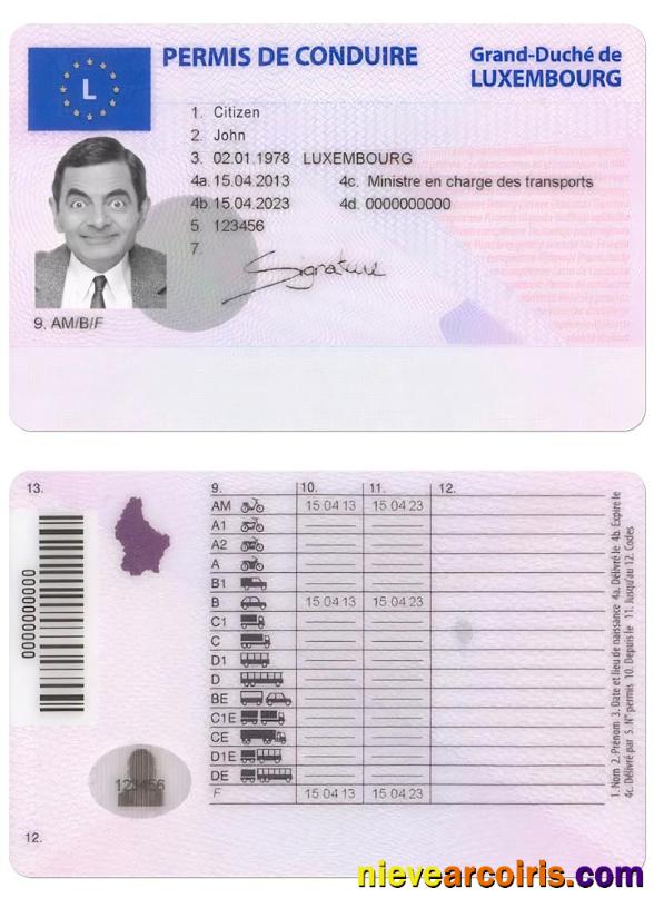 LUXEMBOURG driving license
